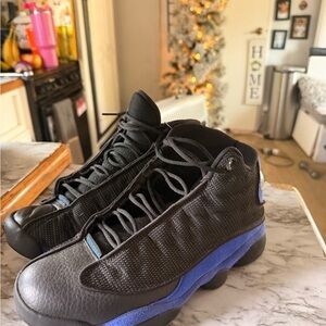 Men's Black and Blue Jordan 13
